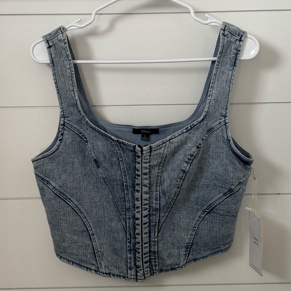 Blashe Tops - Blashe Denim Blue Women's Corset Top, Women’s L